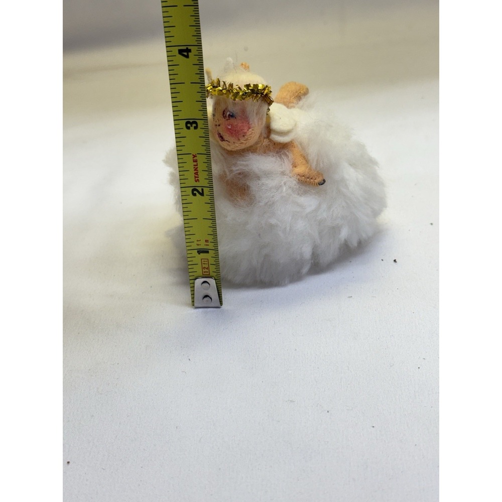 Annalee Doll Set Of 2 Angel Cherub on Fluffy Cloud Felt Figurines 1971 & 1981 - Picture 10 of 11